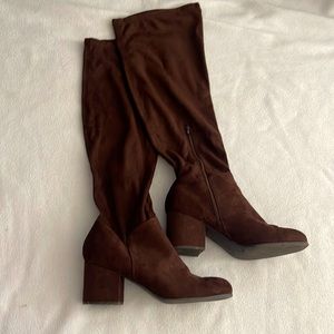 Brown over the knee boots